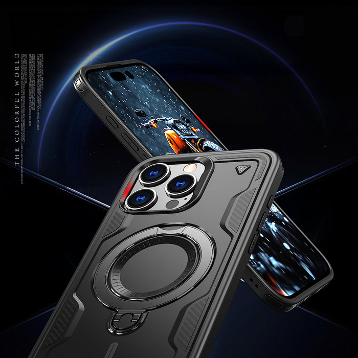 Hybrid Armor Trendy Case with MagSafe for iPhone 16 Pro - Black