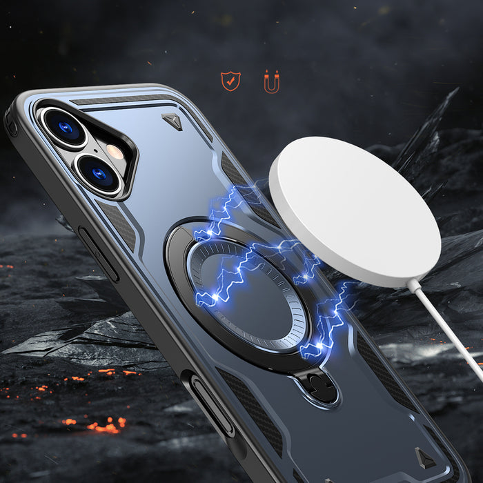 Hybrid Armor Trendy Case with MagSafe for iPhone 16 - Blue
