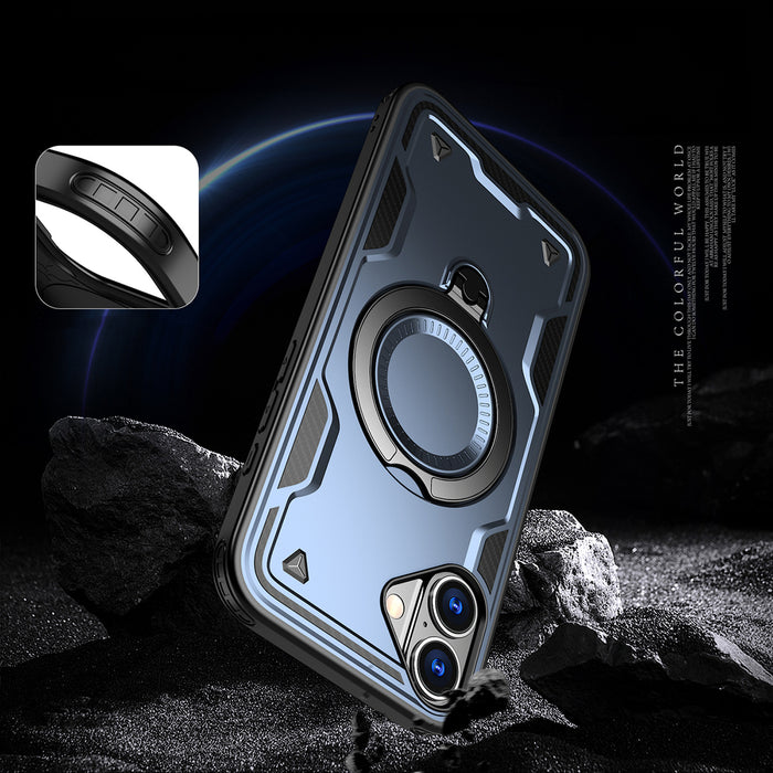 Hybrid Armor Trendy Case with MagSafe for iPhone 16 - Blue