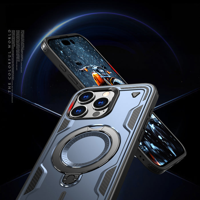 Hybrid Armor Trendy Case with MagSafe for iPhone 16 Pro - Blue