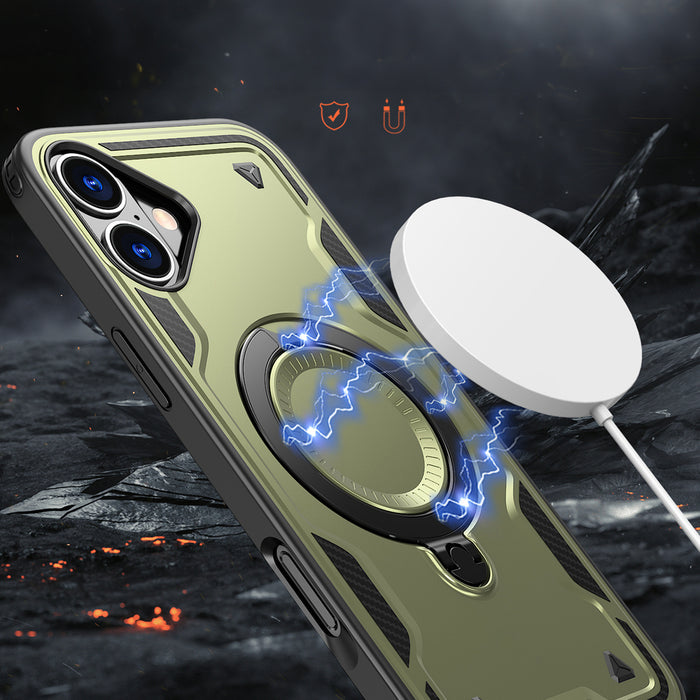 Hybrid Armor Trendy Case with MagSafe for iPhone 16 Plus - Green