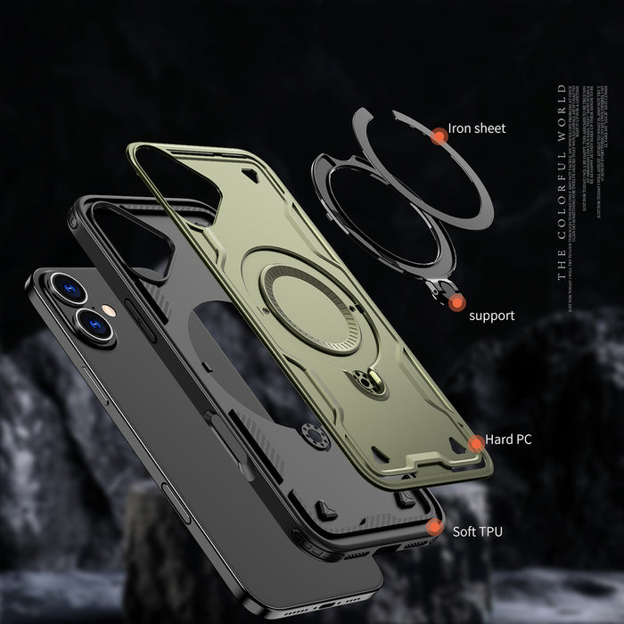 Hybrid Armor Trendy Case with MagSafe for iPhone 16 Plus - Green