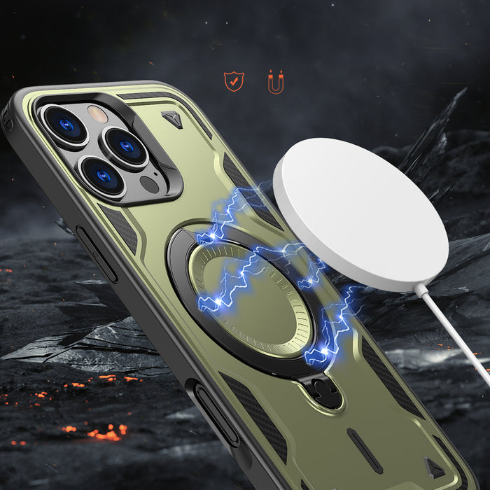 Hybrid Armor Trendy Case with MagSafe for iPhone 16 Pro - Green
