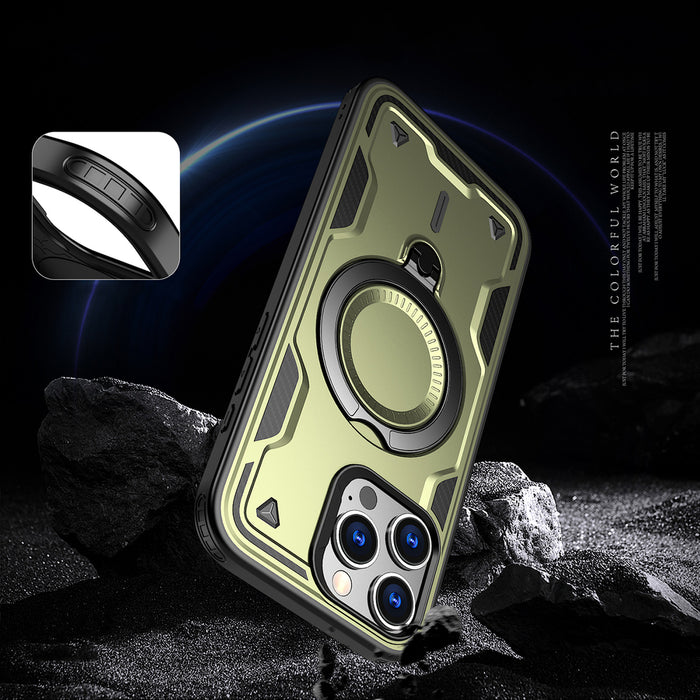 Hybrid Armor Trendy Case with MagSafe for iPhone 16 Pro - Green