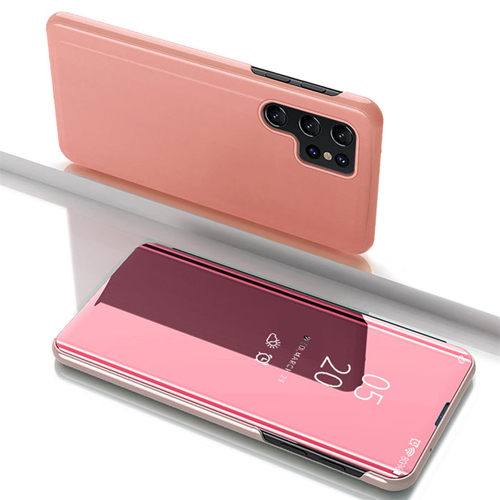 Clear View Case for Samsung Galaxy S25 Ultra Flip Cover - Pink