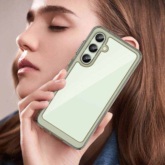 Outer Space Case with Gel Frame for Samsung Galaxy S24 FE - Clear Black