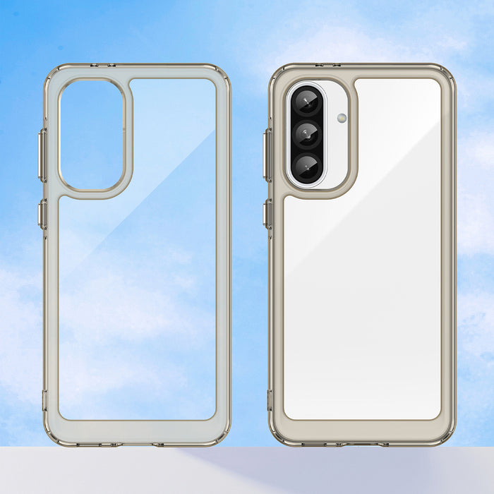 Outer Space Case for Samsung Galaxy A56 Cover with Flexible Frame - Semi-Transparent, Black