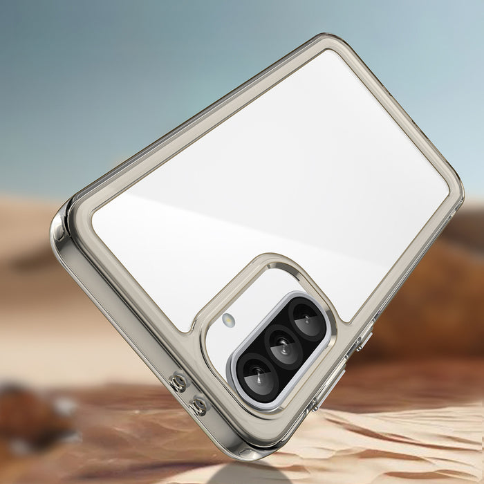 Outer Space Case for Samsung Galaxy A56 Cover with Flexible Frame - Semi-Transparent, Black