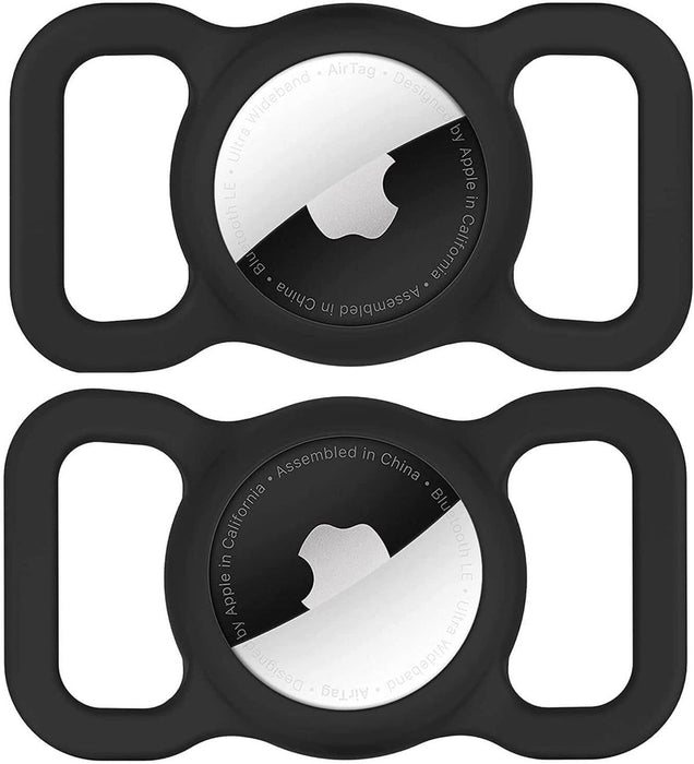 Apple AirTag Silicone Case for Dog or Cat Collar - Black