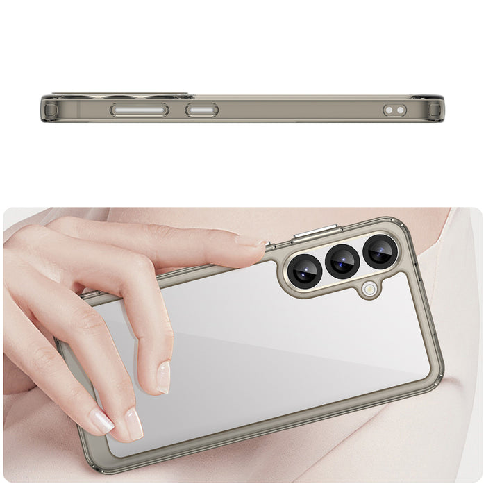 Outer Space Case for Samsung Galaxy A36 Cover with Flexible Frame - Semi-Transparent, Black