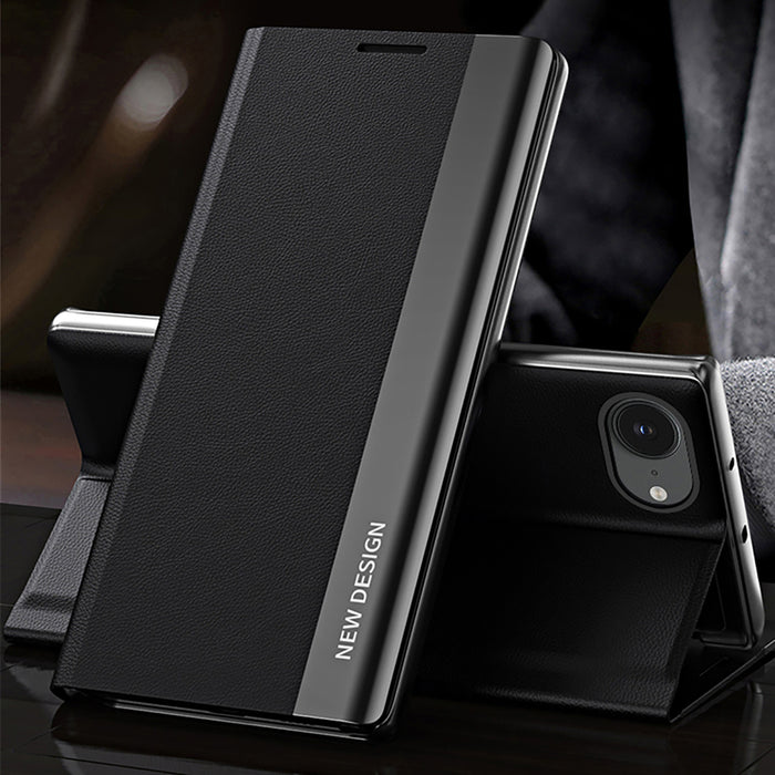 Sleep Case Pro for iPhone 16e / 17e with flap and stand - black