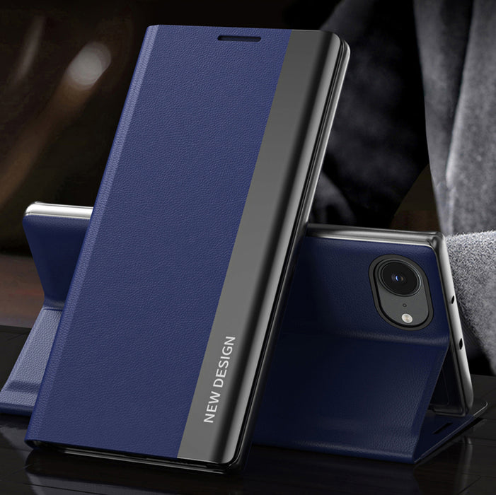 Sleep Case Pro for iPhone 16e / 17e with flap and stand - blue