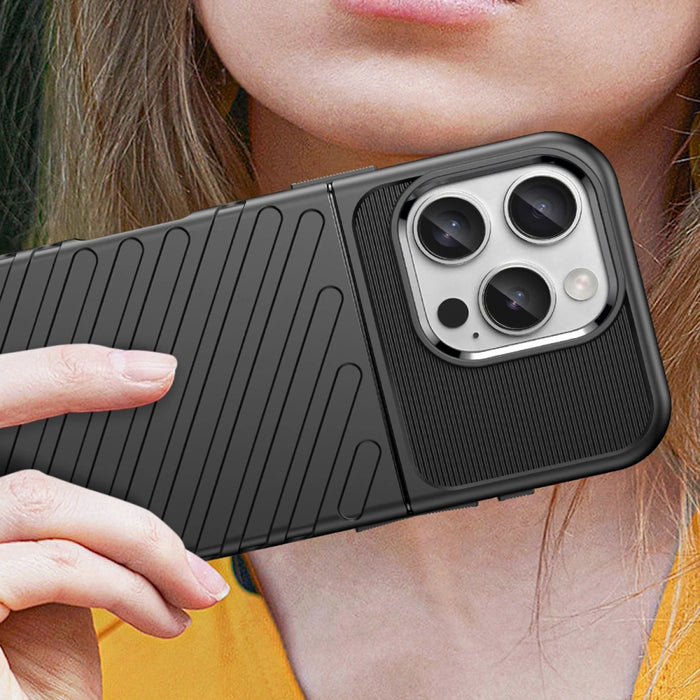Thunder Case for iPhone 16e / 17e silicone armor cover - black
