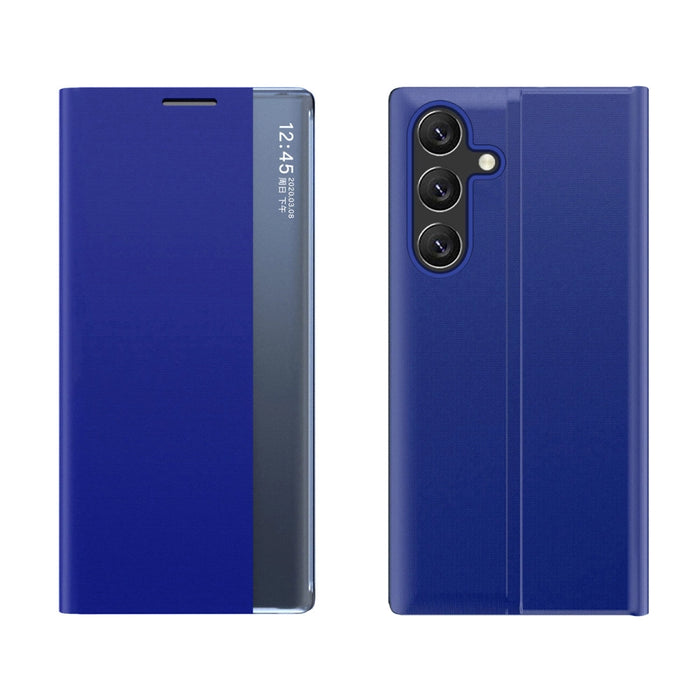 New Sleep Case Cover with Flip and Stand for Samsung Galaxy S25 Edge - Blue
