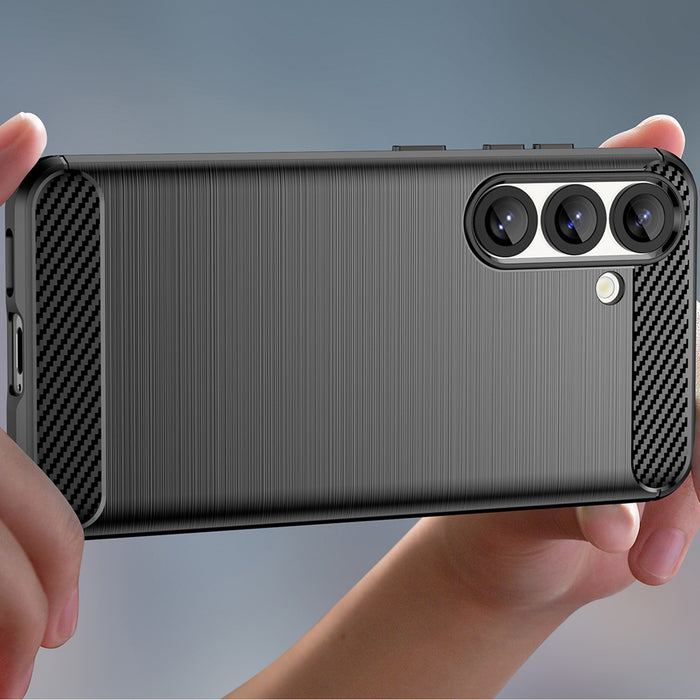 Carbon Case Flexible Silicone for Xiaomi Redmi Note 14 5G - Black