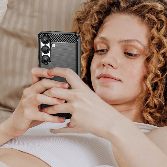 Carbon Case Flexible Silicone for Xiaomi Redmi Note 14S - Black
