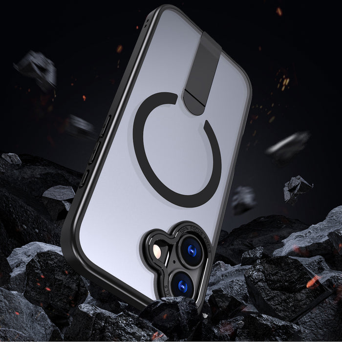 Hybrid Armor X case for iPhone 17 with MagSafe-compatible stand - black