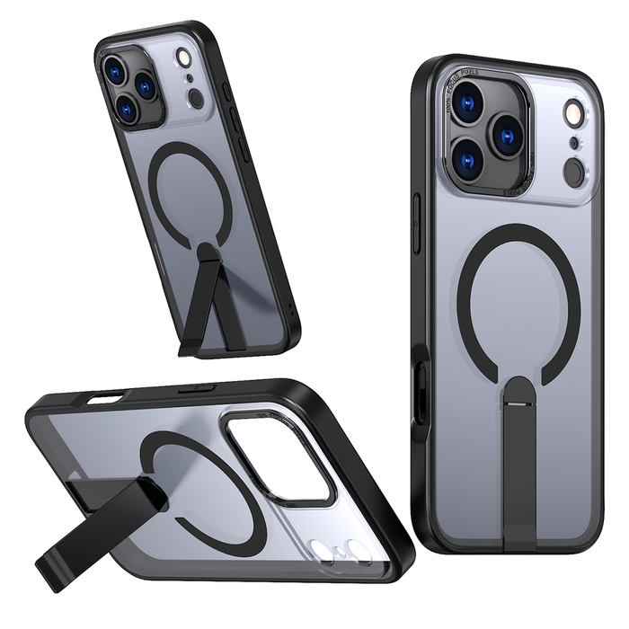 Hybrid Armor X Case for iPhone 17 Pro Max with Stand, Compatible with MagSafe - Black