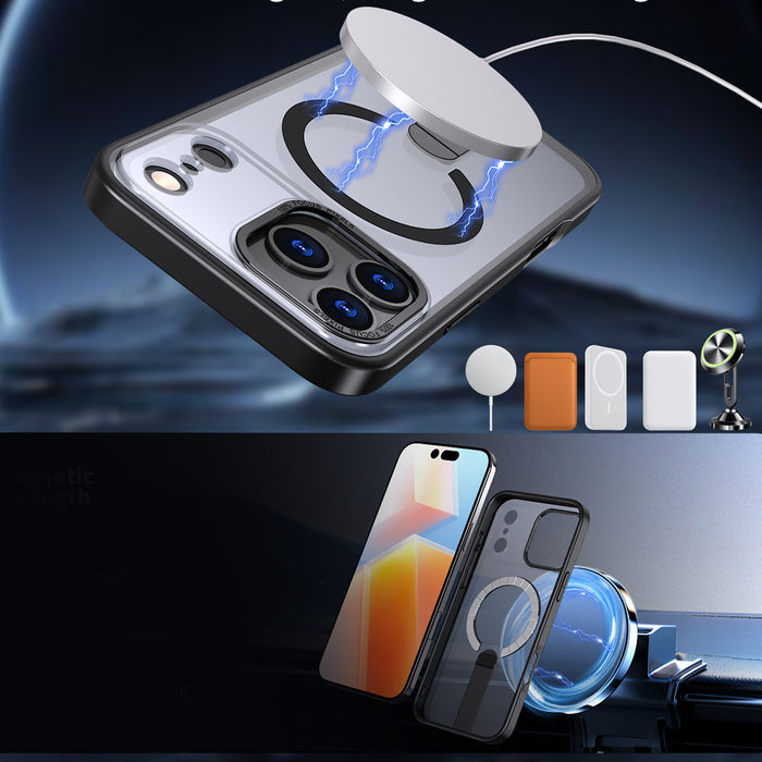 Hybrid Armor X Case for iPhone 17 Pro Max with Stand, Compatible with MagSafe - Black