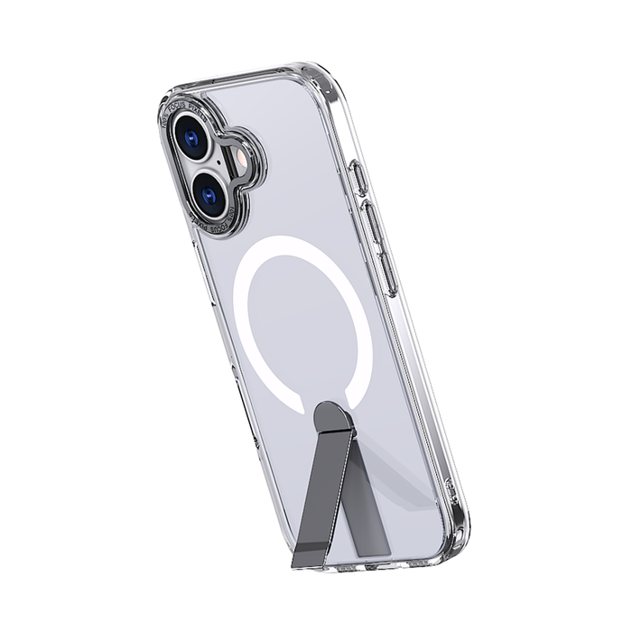 Hybrid Armor X Case for iPhone 17 with Stand, Compatible with MagSafe - Transparent