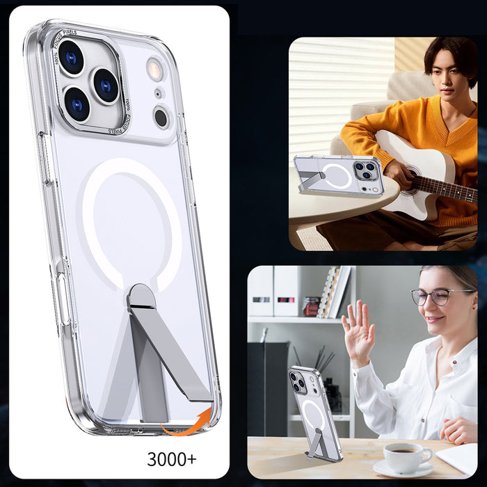 Hybrid Armor X Case for iPhone 17 Pro Max with Stand, Compatible with MagSafe - Transparent