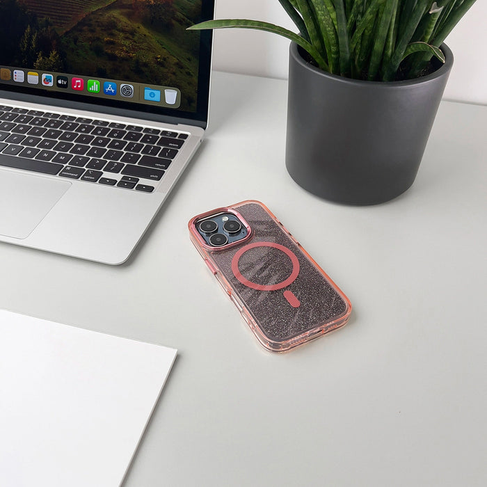 Glitter Case MagSafe Compatible for iPhone 17 Pro Max - Pink