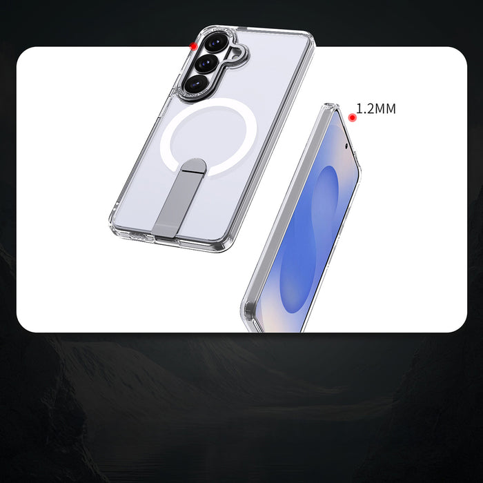 Hybrid Armor X Case for Samsung Galaxy S26 with Stand, Compatible with MagSafe - Transparent