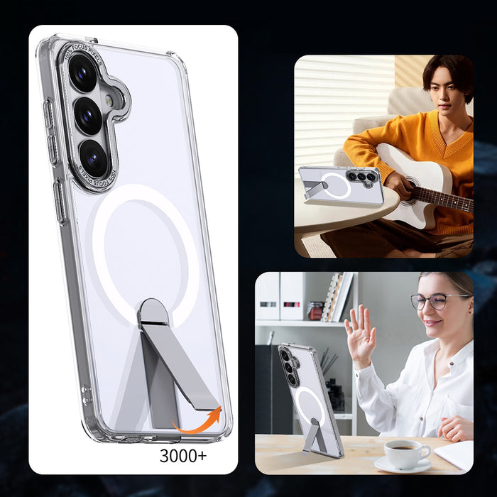 Hybrid Armor X Case for Samsung Galaxy S26 Plus with Stand, Compatible with MagSafe - Transparent