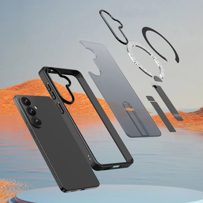 Hybrid Armor X Case for Samsung Galaxy S26 Plus with Stand, Compatible with MagSafe - Black