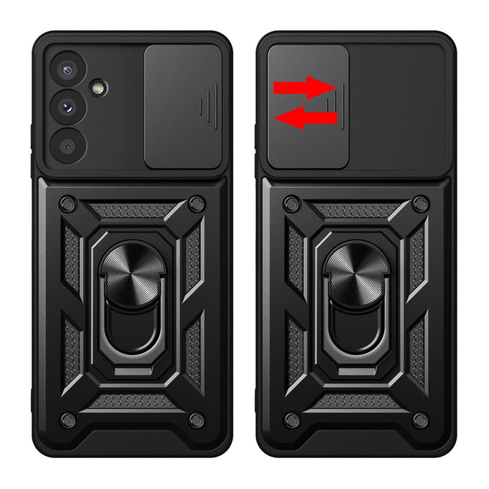 Hybrid Armor Camshield Case for Samsung Galaxy A37 - Black