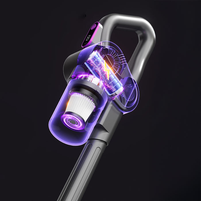4-in-1 Vertical Handheld Vacuum Cleaner with Dust Mite Removal Brush - Gray