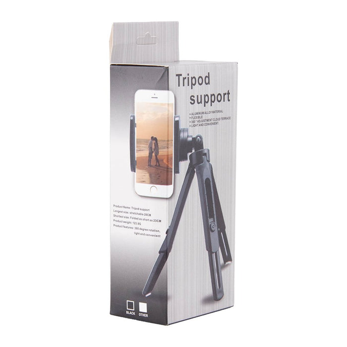Mini tripod selfie stick holder for phone camera GoPro 16 - 21 cm black