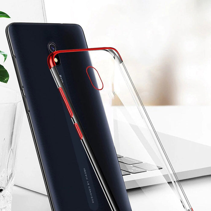 Clear Color Case Gel TPU Electroplating frame Cover for Xiaomi Redmi 8A blue