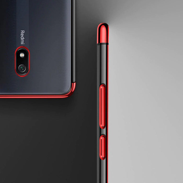 Clear Color Case Gel TPU Electroplating frame Cover for Xiaomi Redmi 8A black