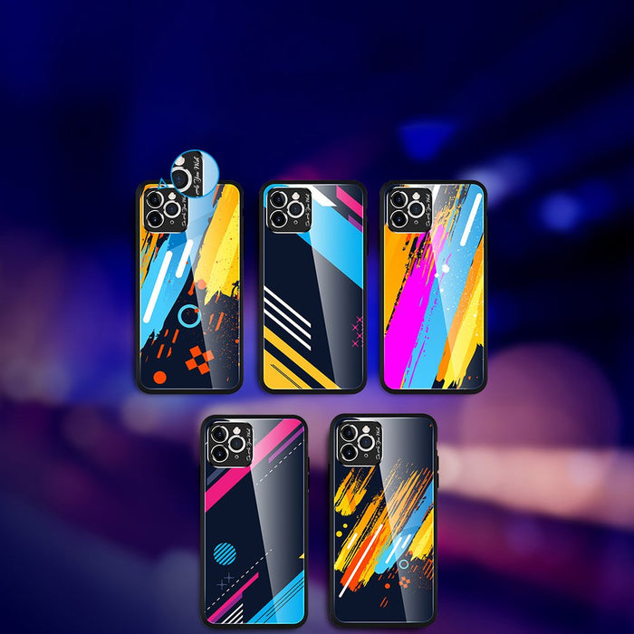 Color Glass Case Durable Cover with Tempered Glass Back and camera cover iPhone 11 Pro Max pattern 1