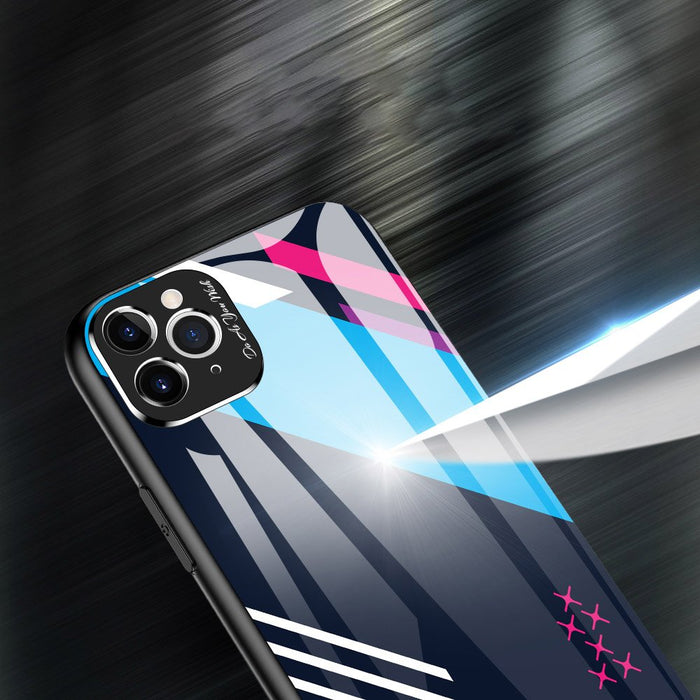 Color Glass Case Durable Cover with Tempered Glass Back and camera cover iPhone 11 Pro Max pattern 2