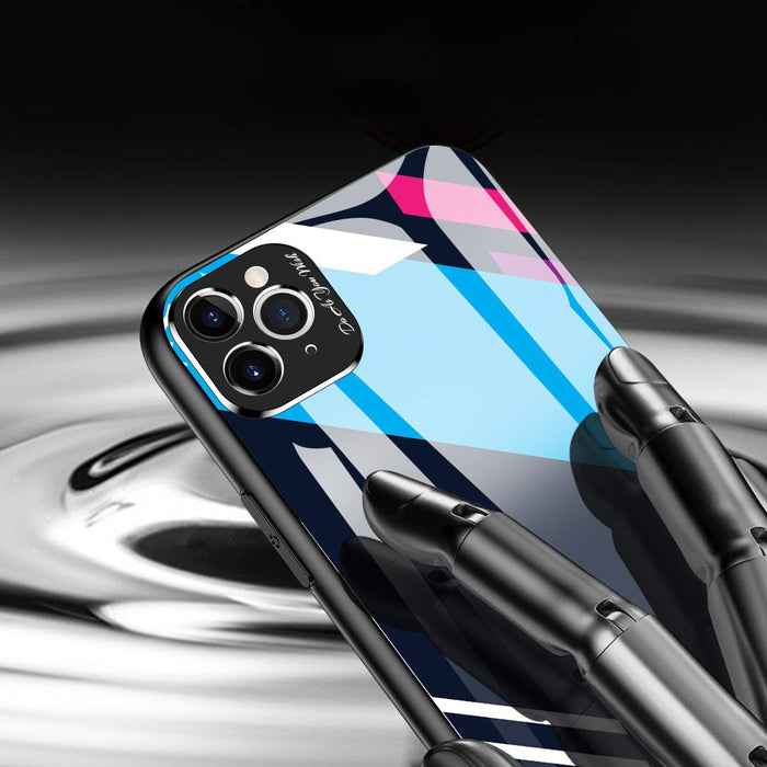 Color Glass Case Durable Cover with Tempered Glass Back and camera cover iPhone 11 Pro Max pattern 2