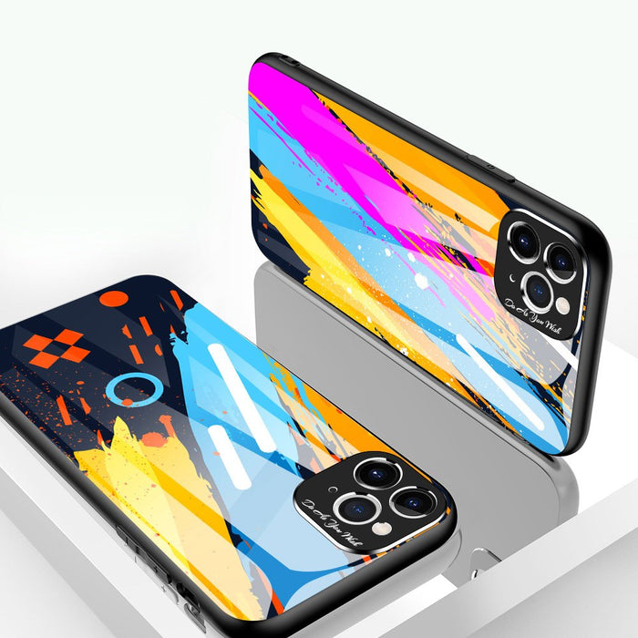 Color Glass Case Durable Cover with Tempered Glass Back and camera cover iPhone 11 Pro Max pattern 2