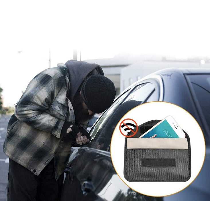 Anti-theft Case for Car Keys Phone Radio Blocking Faraday Box Faraday Cage 20cm x 11cm Black