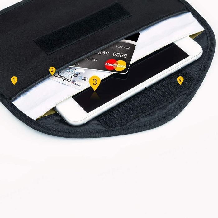 Anti-theft Case for Car Keys Phone Radio Blocking Faraday Box Faraday Cage 20cm x 11cm Black