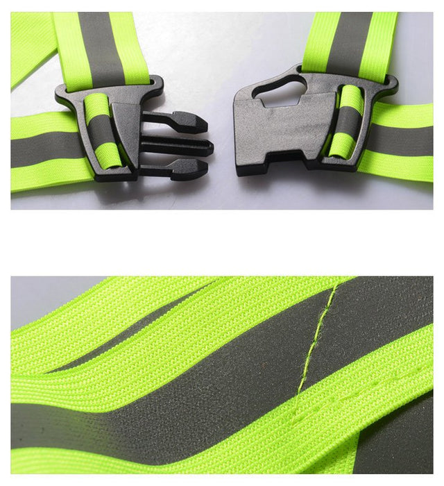 Adjustable reflective harness for a running bike - yellow