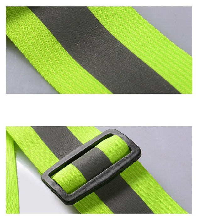 Adjustable reflective harness for a running bike - yellow