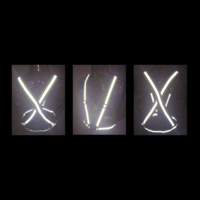 Adjustable reflective harness for running bike - black