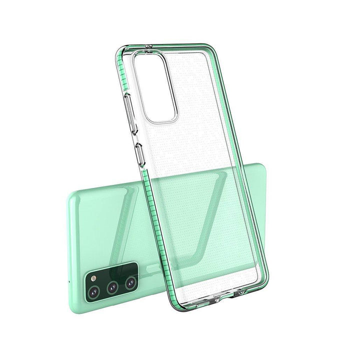 Spring Case clear TPU gel protective cover with colorful frame for Samsung Galaxy A72 4G black