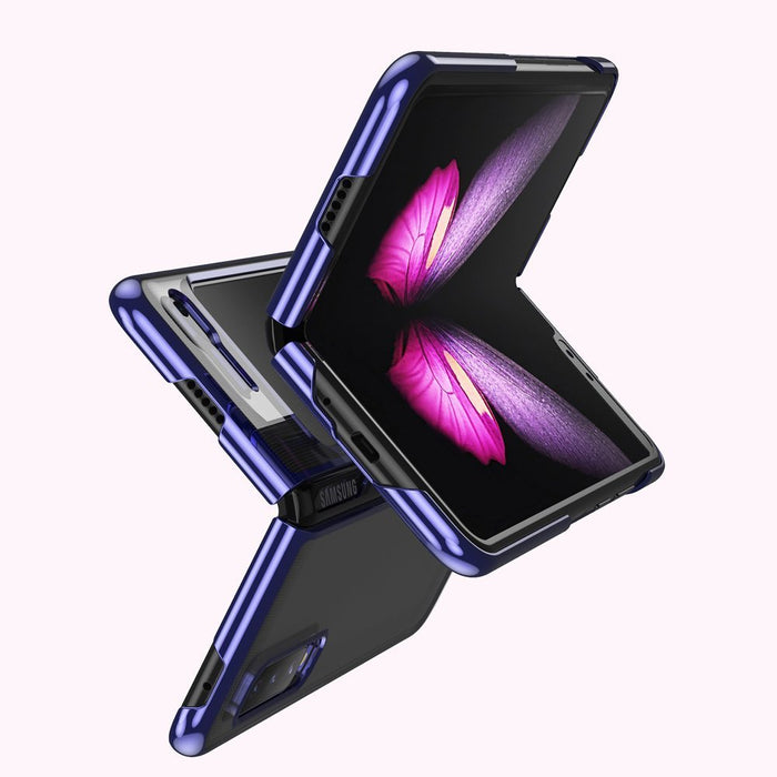 Plating Case hard case Electroplating frame Cover for Samsung Galaxy Fold blue