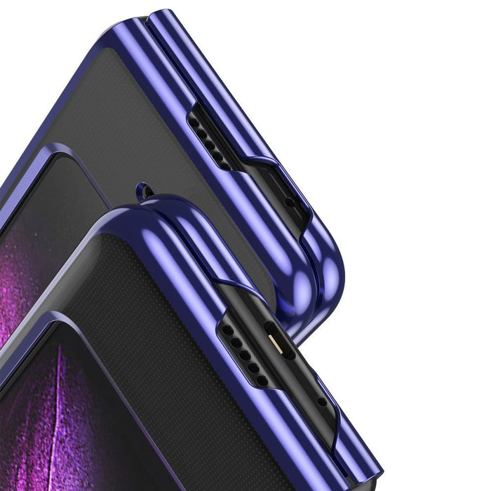 Plating Case hard case Electroplating frame Cover for Samsung Galaxy Fold blue