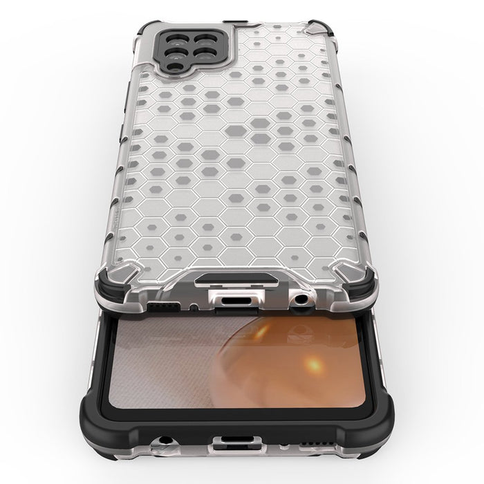 Honeycomb Case armor cover with TPU Bumper for Samsung Galaxy A42 5G transparent