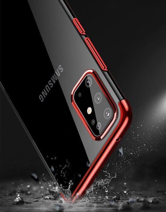 Clear Color Case Gel TPU Electroplating frame Cover for Samsung Galaxy A72 4G black