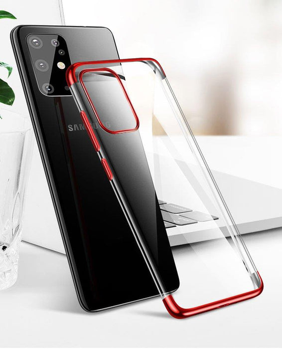 Clear Color Case Gel TPU Electroplating frame Cover for Samsung Galaxy A72 4G black