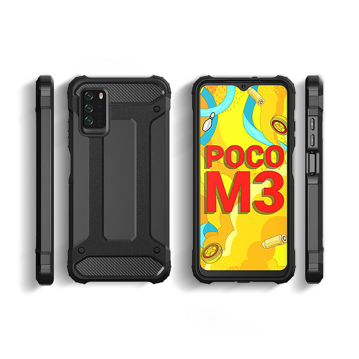 Hybrid Armor Case Tough Rugged Cover for Xiaomi Redmi Note 10 5G / Poco M3 Pro golden
